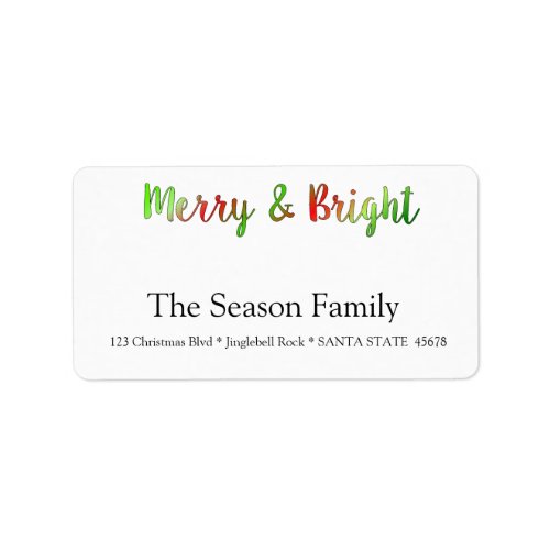 Merry  Bright holiday label