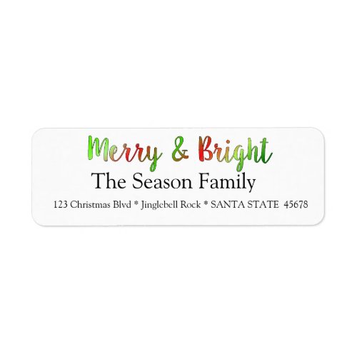 Merry  Bright holiday label