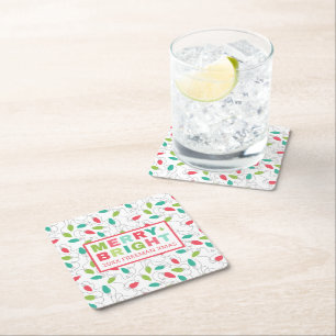 Merry + Bright Holiday Paper Coaster