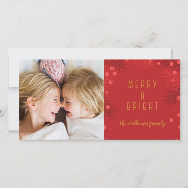 Merry & Bright | Holiday Photo Card (Front)