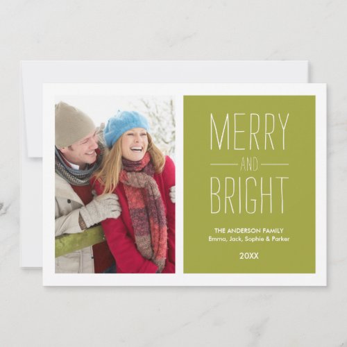 MERRY  BRIGHT   HOLIDAY PHOTO CARD