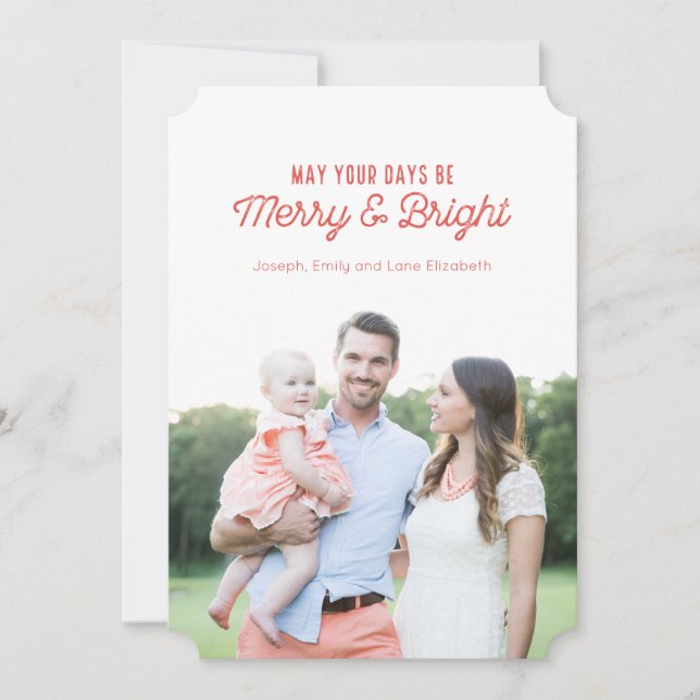 Merry & Bright Holiday Photo Card (Front)