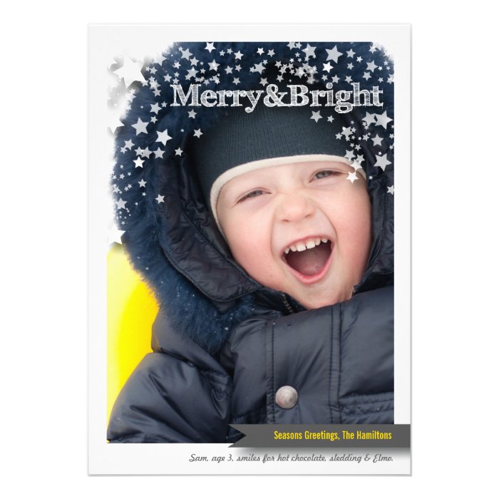 Merry & Bright Holiday Photo Card for Christmas 