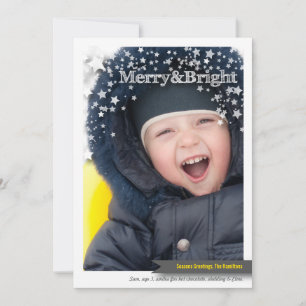 Merry & Bright Holiday Photo Card for Christmas