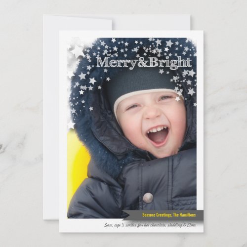 Merry  Bright Holiday Photo Card for Christmas