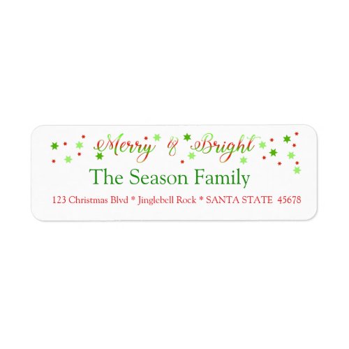 Merry  Bright holly holiday label