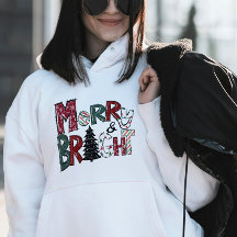 Merry & Bright Hoodie – Christmas Lights & Tree