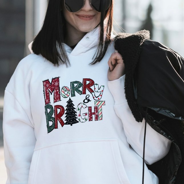 Merry & Bright Hoodie – Christmas Lights & Tree (Creator Uploaded)