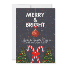 "Merry & Bright Joyful Christmas Card"
