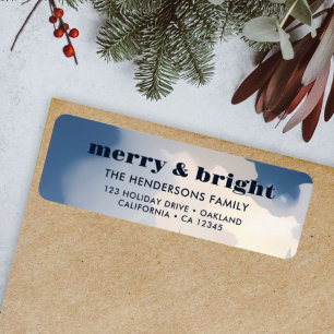 Merry & Bright l Watercolor Blue Return Address Label