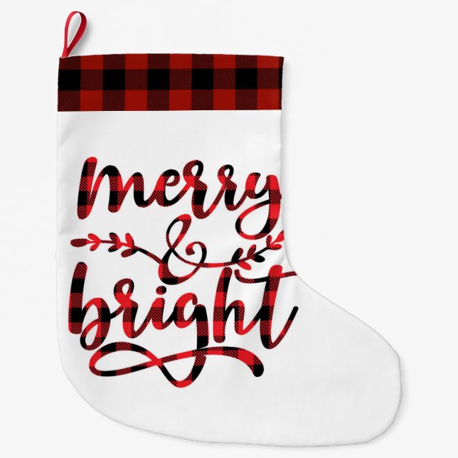 Merry & Bright Large Christmas Stocking (Front)