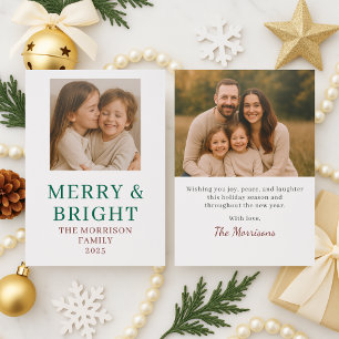 Merry & Bright Letterpress Photo Christmas Cards
