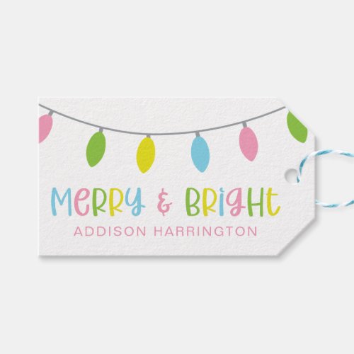 Merry  Bright Lights Christmas Gift Tags
