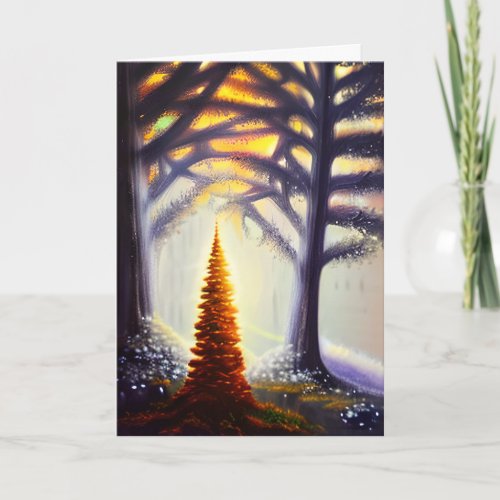 Merry  Bright  Little Lit Up Christmas Tree Card