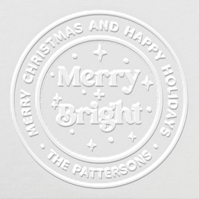 Merry & Bright Merry Christmas Happy Holidays Name Embosser (Design)