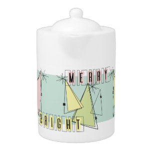 Merry Bright Mid-Century Modern Holiday Teapot