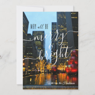 Merry & Bright Midtown NYC Photography Christmas Holiday Card