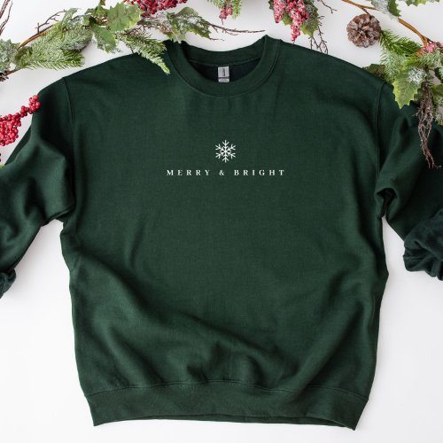 Merry  Bright Minimalist Christmas Sweatshirt