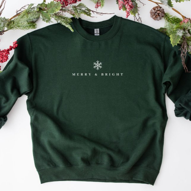 Merry & Bright Minimalist Christmas Sweatshirt (Creator Uploaded)
