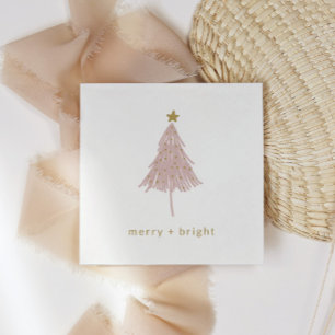 Merry + Bright Minimalist Christmas Tree Napkins