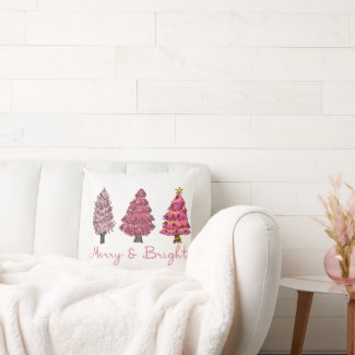 Merry & Bright Modern Pink Christmas Tree Boho