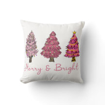 Merry & Bright Modern Pink Christmas Tree Boho