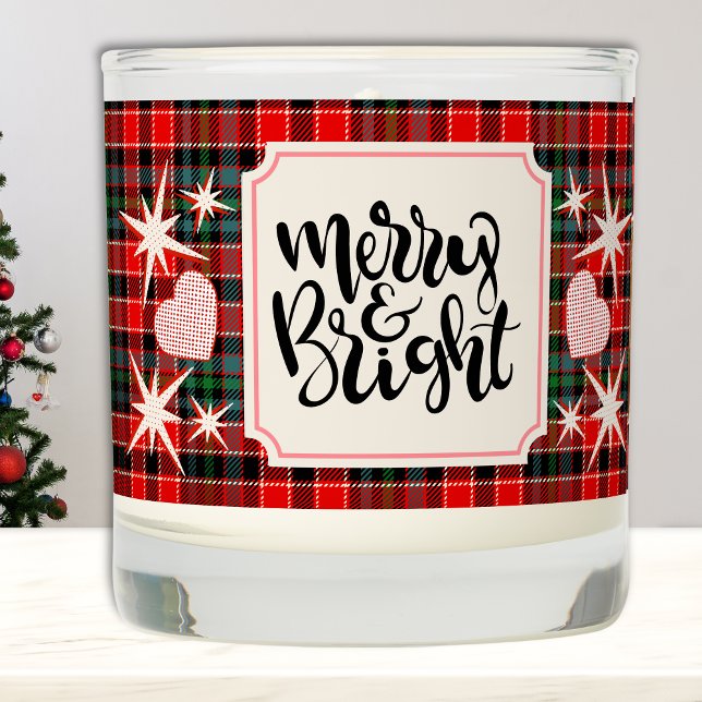 Merry & Bright Modern Rustic Christmas Plaid Scented Candle (Merry & Bright Modern Rustic Christmas Plaid Scented Candle)