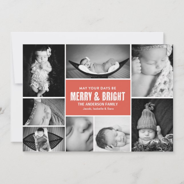 Merry & Bright Multi Photo Card (Front)