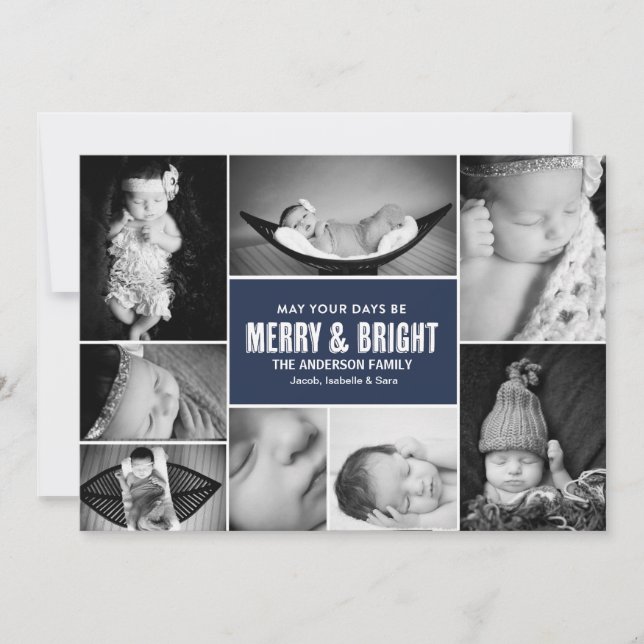 Merry & Bright Multi Photo Card (Front)