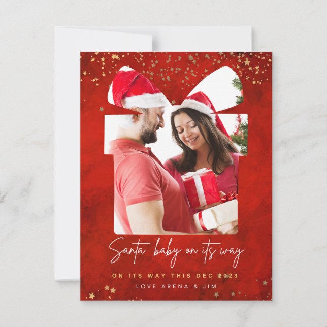 Merry & Bright New baby pregnancy announcement  (Front)