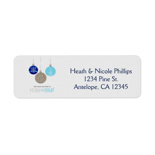 Merry  Bright Ornaments Holiday Address Labels