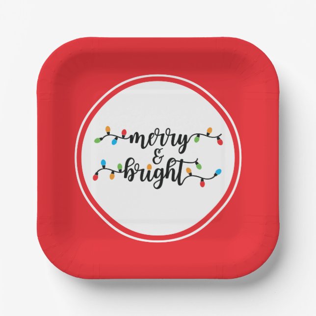 Merry & Bright Paper Plates (Front)
