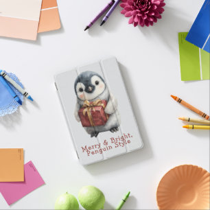 Merry & Bright Penguin Christmas iPad Mini Cover