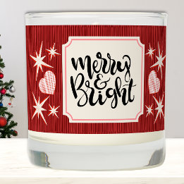 Merry & Bright Personalized Red Merry Christmas  Scented Candle