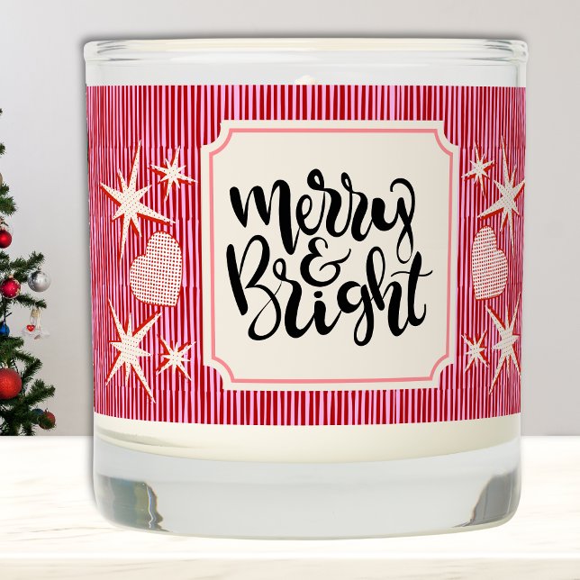 Merry & Bright Personalized Retro Christmas Candle (Merry & Bright Personalized Retro Christmas Candle)