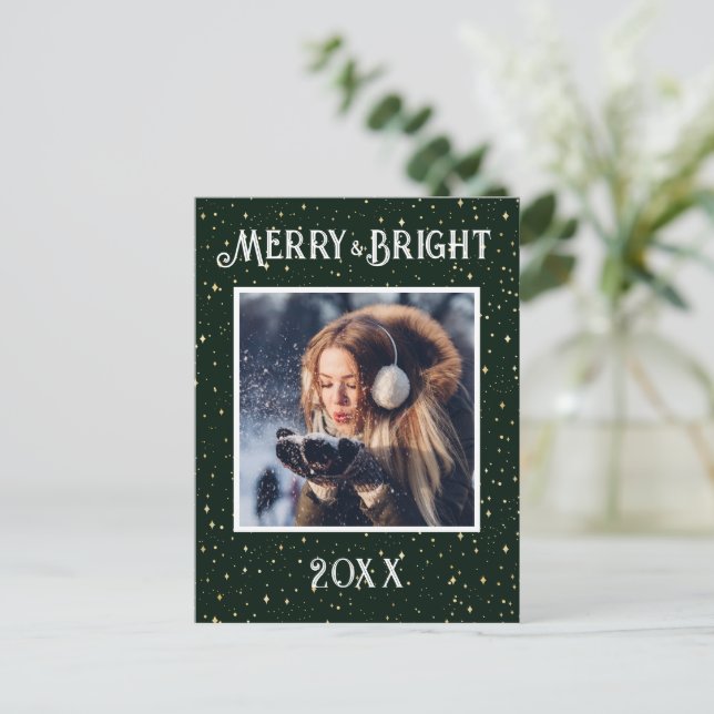 Merry & Bright Photo Green Starlights Holiday (Standing Front)