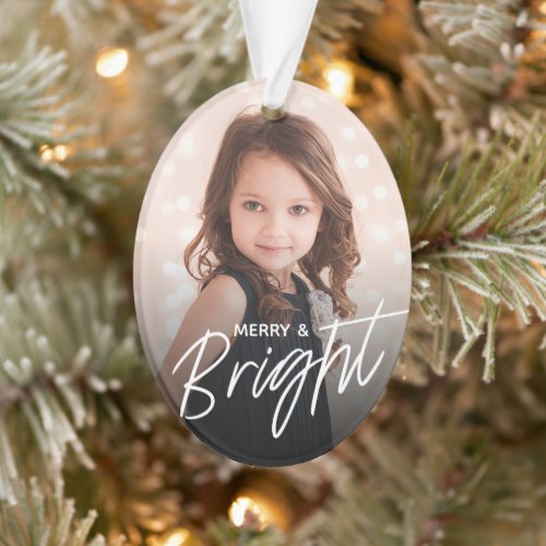 Merry  Bright  Photo Holiday Ornament