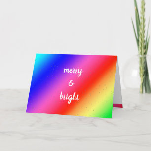 Merry & Bright Rainbow Colors Holiday Card
