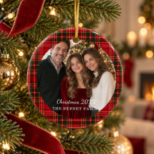 Merry & Bright Red Bow Personalized Photo