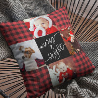 Merry & Bright Red Buffalo Plaid Christmas Photo