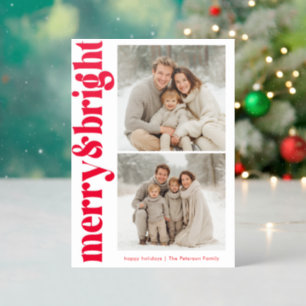 Merry & Bright Red Letterpress Christmas Card