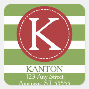 Merry & Bright Return Address Square Sticker