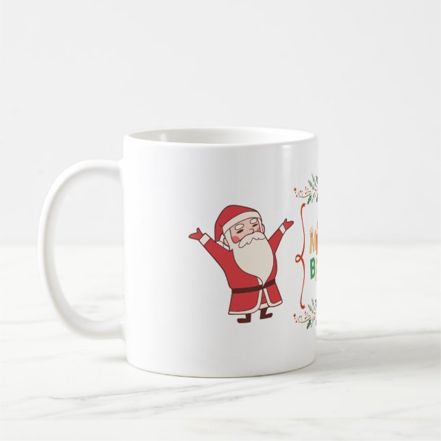 Merry & Bright Santa Coffee Mug (Left)
