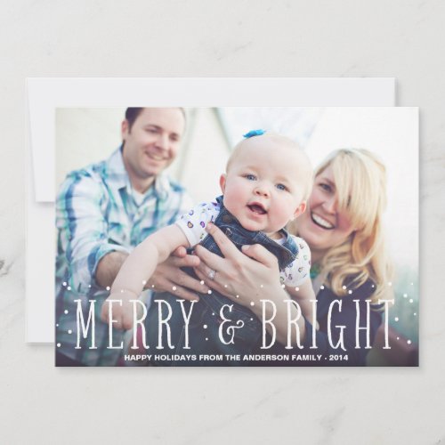 MERRY &amp; BRIGHT SNOWFALL | HOLIDAY PHOTO CARD