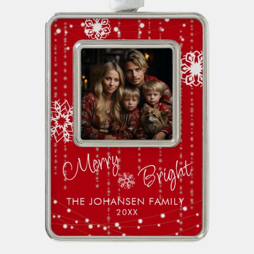 Merry Bright Snowflake Family Keepsake Christmas Ornament