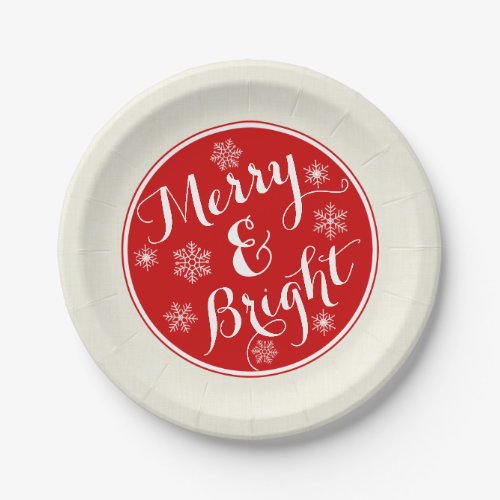 Merry  Bright Snowflake Paper Plates