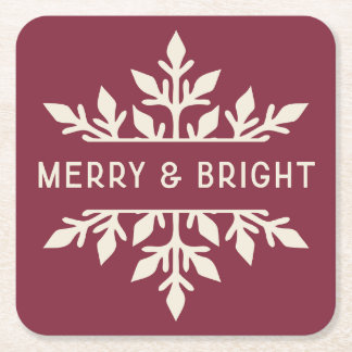 Merry & Bright | Snowflake Party Paper Coaster