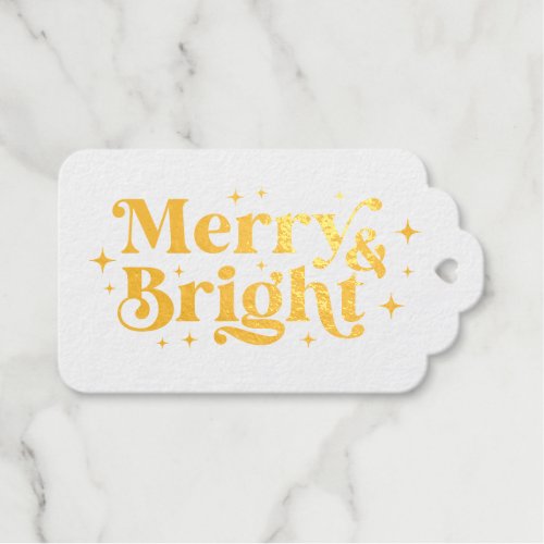 Merry  Bright Sparkle Christmas Foil Gift Tags