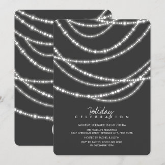 Merry & Bright Sparkles Chic Holiday Party Invite