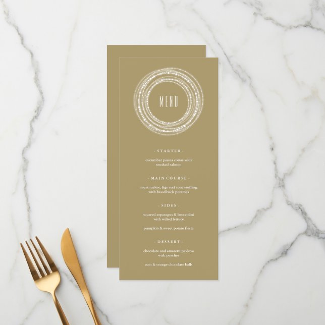 Merry & Bright Sparkling Lights Chic Holiday Party Menu (Front/Back In Situ)